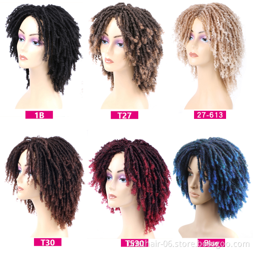 Soft Short 613 Synthetic Wigs For Black Women 14"Inch High Temperature Fiber Dreadlock Ombre Burg Crochet Locs Braid Twist Wigs